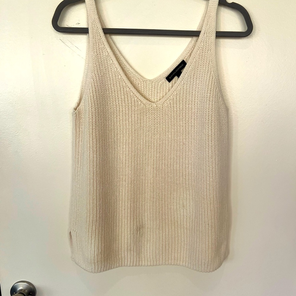 Banana Republic Ivory Knit Tank Top